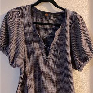 Free People Puffy sleeve top size L